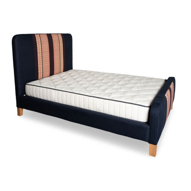 Side view of Lyla Bed by Rue and Williams Customize your fabric and size easily an alternative to Bob Williams Mitchell God